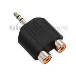 ADA-10215 Audio Adapter 3.5mm Stereo Male to Dual RCA Female - KobeUSA