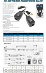 SEC-12100 HD-CVI / TVI / AHD Passive Video Balun RJ45 - KobeUSA