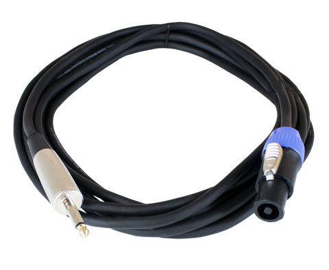 EXT-20311 Speaker Cable with Revolution Connectors, 1/4'' (6.3mm) Mono Male to  4P-Speakon Male - KobeUSA