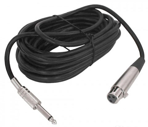 EXT-21199 XLR Female to 1/4" Mono Male, Microphone Cable 20ft - KobeUSA