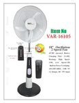 VAR-16105 18”RECHARGEABLE BATTERY OSCILLATING PEDESTAL ADJUSTABLE FAN STAND