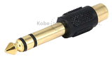 ADA-10230G Audio Adapter Gold 1/4" Stereo Male to RCA Female - KobeUSA