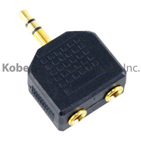 ADA-10105 Audio Adapter 3.5 mm Stereo Plug to Dual 3.5 mm Mono Jack - KobeUSA