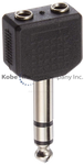 ADA-10146 Audio Adapter 1/4’’ Stereo Plug to Dual ’’3.5mm Stereo Jack - KobeUSA