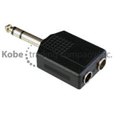 ADA-10155 Audio Adapter 1/4" (6.35mm) Stereo Male to Dual 1/4" (6.35mm) Stereo Female - KobeUSA