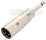 ADA-10255 Metal Adapter 3P XLR Male to 1/4'' (6.3mm) Mono Female - KobeUSA