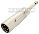 ADA-10255 Metal Adapter 3P XLR Male to 1/4'' (6.3mm) Mono Female - KobeUSA