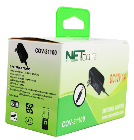 COV-31100 SWITCHING ADAPTER AC110-240V 50/60Hz    12V 1A - KobeUSA