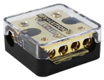 CAR-10195 Power Distributor Three 4GA Input Four 8GA Outputs Brass Materia - KobeUSA