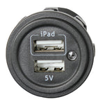 CAR-10900 5V Dual USB Socket 2.5 Amp, Flush Mount - KobeUSA