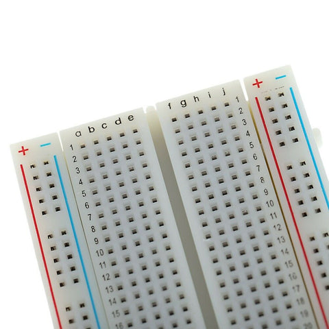 White Solderless Prototype PCB Board Breadboard 400 Tie-points 83x55mm -  RobotShop