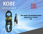 Audio Cable OFC balanced with Revolution Connectors, 3.5mm Stereo Male to 1/4'' (6.3mm) Stereo Male 6ft (1.8mts) - KobeUSA