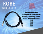 EXT-20160 20164 20165 20170 Microphone Cable Unbalanced with Ningbo Neutrik Connectors, XLR Female to 1/4'' (6.3mm) Mono Male - KobeUSA