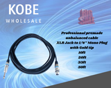 EXT-20195 20190 20185 20180 Microphone Cable Unbalanced with Revolution Connectors, XLR Female to 1/4'' (6.3mm)  Mono Male 33ft - KobeUSA