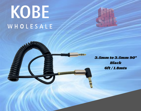 EXT-11200 Audio Cable 3.5mm to 3.5mm Black TPE  1.8mt - KobeUSA