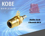 JAC-10217 Audio RCA Jack, Gold, Long Axis Type Chassis Mount BLACK - KobeUSA