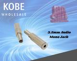JAC-10100 3.5mm Inline Mono Jack-Metal Handle W/Cable Protector - KobeUSA