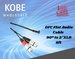 EXT-20615 "Y" Audio Cable OFC with Revolution Connectors, 1x[90° 3.5mm Stereo Male] to 2x[XLR Female] - KobeUSA