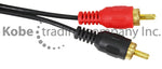 EXT-10165G 6Ft YcabAdaptor w/molded3.5mmSt plug to2RC - KobeUSA