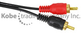 EXT-10165G 6Ft YcabAdaptor w/molded3.5mmSt plug to2RC - KobeUSA