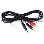 EXT-10165G 6Ft YcabAdaptor w/molded3.5mmSt plug to2RC - KobeUSA