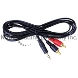 EXT-10165G 6Ft YcabAdaptor w/molded3.5mmSt plug to2RC - KobeUSA