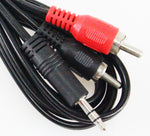 EXT-10205    3.5MM Stero Plug to 2 RCA 6ft (1.8m) - KobeUSA