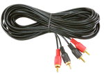 EXT-10295 10300 2 RCA Plug to 2 RCA Jacks Color Black 15ft 20ft - KobeUSA