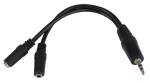 EXT-10450 3.5 mm Stereo Plug - 2 x 3.5mm Stereo Female - KobeUSA