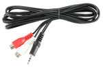 EXT-10470 Cable 3.5mm Stereo Plug to 2 RCA Female 6ft - KobeUSA