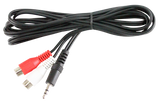 EXT-10470 Cable 3.5mm Stereo Plug to 2 RCA Female 6ft - KobeUSA