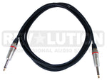 EXT-20250 Instrument Cable with Revolution Connectors, 1/4'' (6.3mm) Mono Male to  1/4'' (6.3mm) Mono Male 20ft (6mts) - KobeUSA