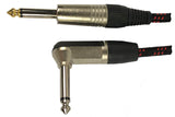 EXT-20287 20285 Instument Cable R/Ang1/4''TS-Straight1/4''TS Tweed - KobeUSA