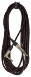 EXT-20287 20285 Instument Cable R/Ang1/4''TS-Straight1/4''TS Tweed - KobeUSA