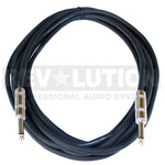 EXT-20310 Speaker Cable with Revolution Connectors, 1/4'' (6.3mm) Mono Male to  1/4'' (6.3mm) Mono Male 16ft (4.9mts) - KobeUSA