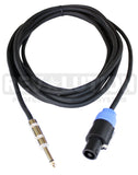 EXT-20313 Speaker Cable with Revolution Connectors, 1/4'' (6.3mm) Mono Male to  4P-Speakon Male 16ft (4.9mts) - KobeUSA