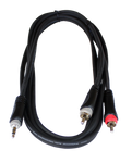EXT-20502 20500 20490 "Y" Audio Cable OFC with Revolution Connectors, 1x[3.5mm Stereo Male] to 2x[RCA Male] - KobeUSA