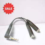 EXT-20590 "Y" Audio Cable OFC Balanced with Revolution Connectors, 1x[1/4'' (6.3mm) Stereo Male 90°] to 2x[1/4'' (6.3mm) Stereo Female] - KobeUSA