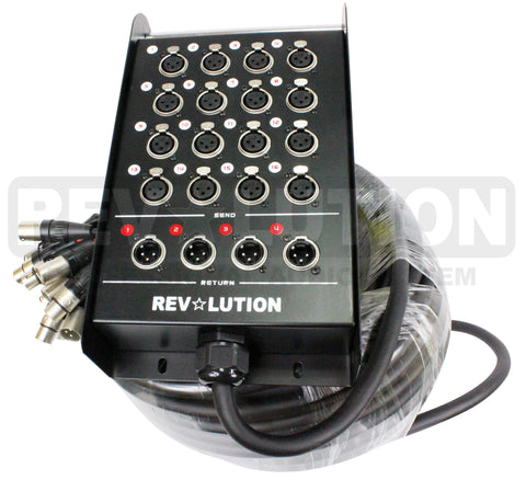 EXT-20595 H.D. Snake 16x4 with Ningbo Neutrik Connectors; Inputs:16 XLR Female, Output 4 XLR Male - KobeUSA