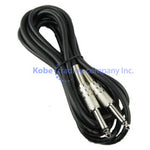 EXT-21269 1/4" Mono Male to 1/4" Mono Male, Instrument Cable 12ft - KobeUSA