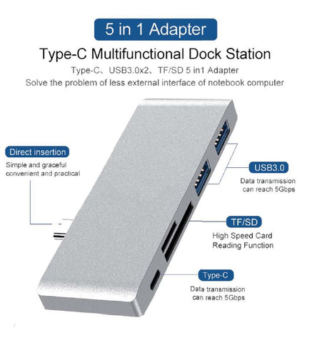 CMP-11105 USB C Hub Type-C Multifunctional Dock Station - KobeUSA
