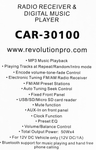 CAR-30100 RECEIVER AND DIGITAL MUSIC PLAYER -  bluetooth / USB / Aux - KobeUSA