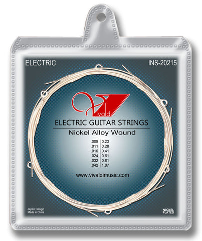 INS-20215 Electrical Guitar Strings (6 strings) Nickel Plated Steel, Super Light - KobeUSA