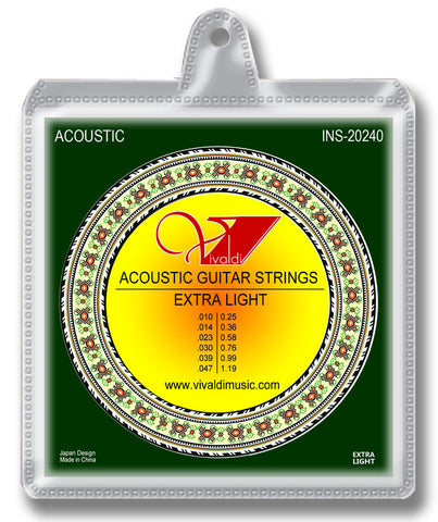 INS-20240 Acoustic Guitar Strings, Extra Light - KobeUSA