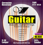 INS-20242 Acoustic Guitar Strings, Anti-Rust, Light - KobeUSA