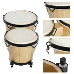 INS-30180 Bongo Drum Set 6" x 7" - KobeUSA