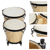 INS-30180 Bongo Drum Set 6" x 7" - KobeUSA