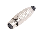 JAC-10125 Silver Adapter XLR 3 Pin Female Plug XLR Audio Microphone Connector Adapter - KobeUSA