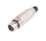 JAC-10125 Silver Adapter XLR 3 Pin Female Plug XLR Audio Microphone Connector Adapter - KobeUSA