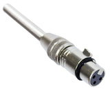 JAC-10127 Silver Adapter XLR 3 Pin Female Plug XLR with Spring Ring - KobeUSA
